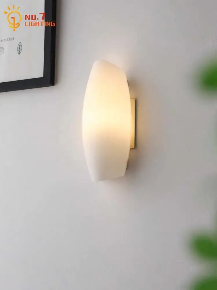 Gold Frosted Glass Wall Lamp in Large or Small