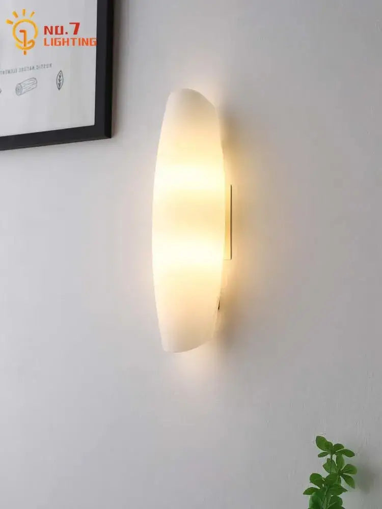 Gold Frosted Glass Wall Lamp in Large or Small