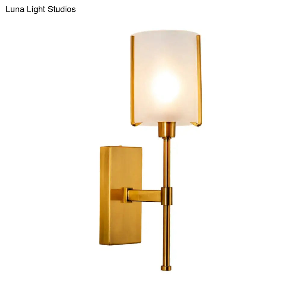 Gold Cylinder Wall Sconce Adjustable Arm