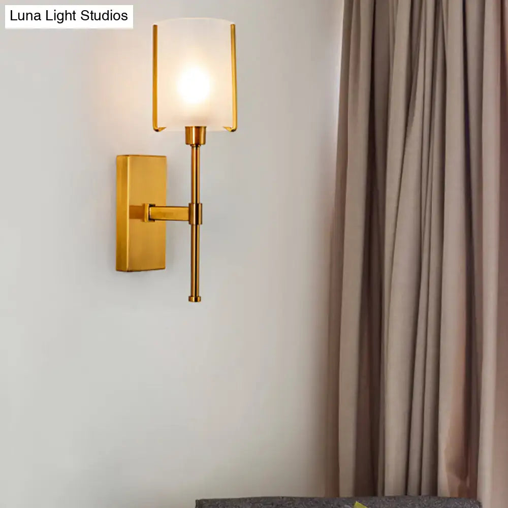 Gold Cylinder Wall Sconce Adjustable Arm