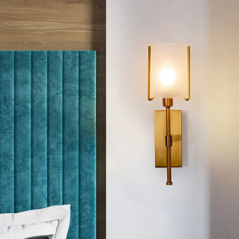 Gold Cylinder Wall Sconce Adjustable Arm