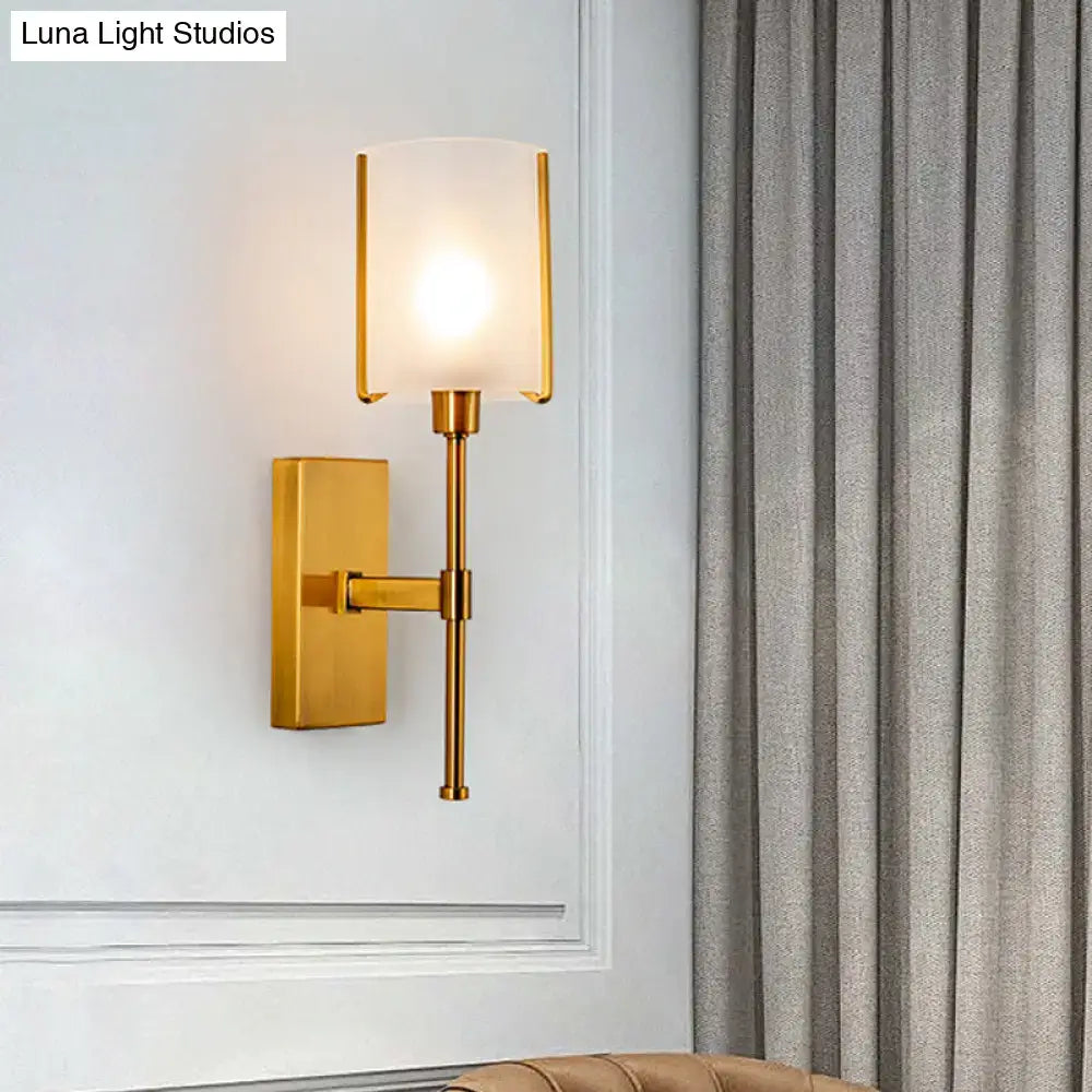 Gold Cylinder Wall Sconce Adjustable Arm