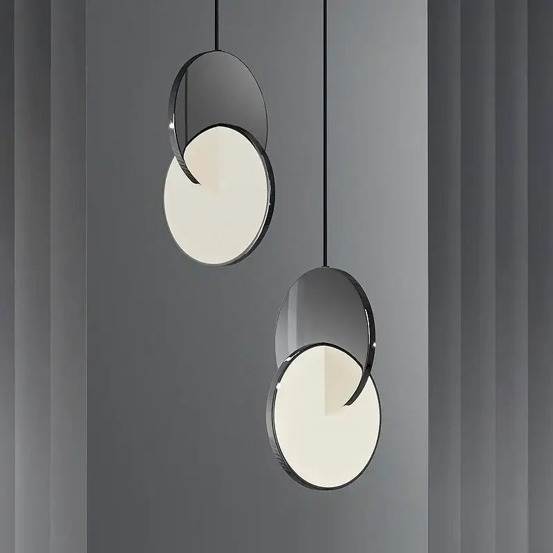 Gold Circle Pendant Light 3-Head Overlapping Discs