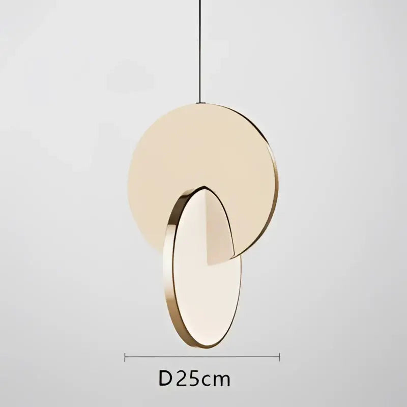 Gold Circle Pendant Light 3-Head Overlapping Discs