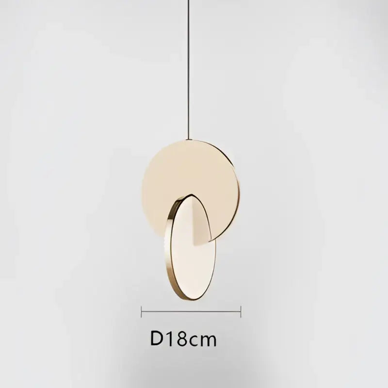 Gold Circle Pendant Light 3-Head Overlapping Discs