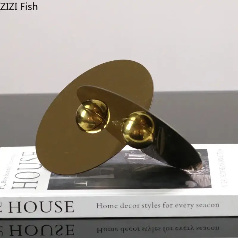 Gold Circle Metal Sculpture