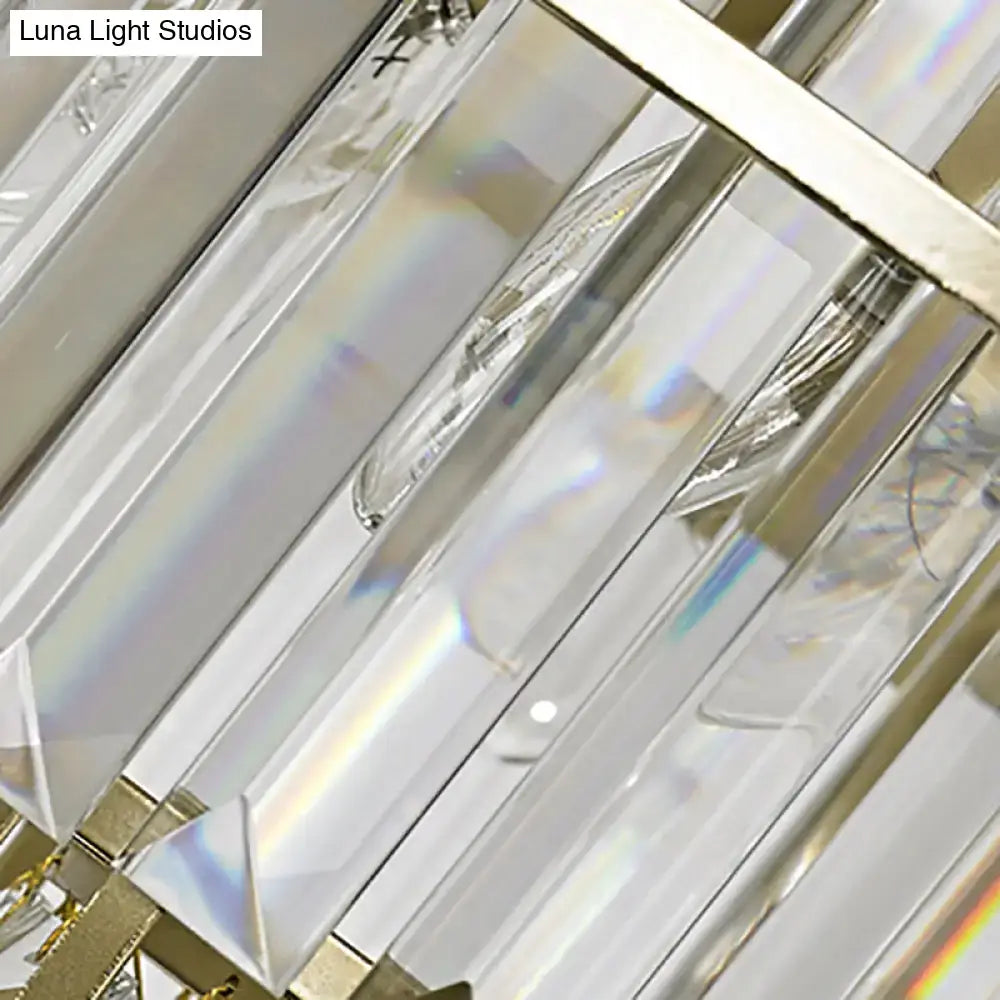 Gold Crystal Layered Sconce Two-Light Bedside