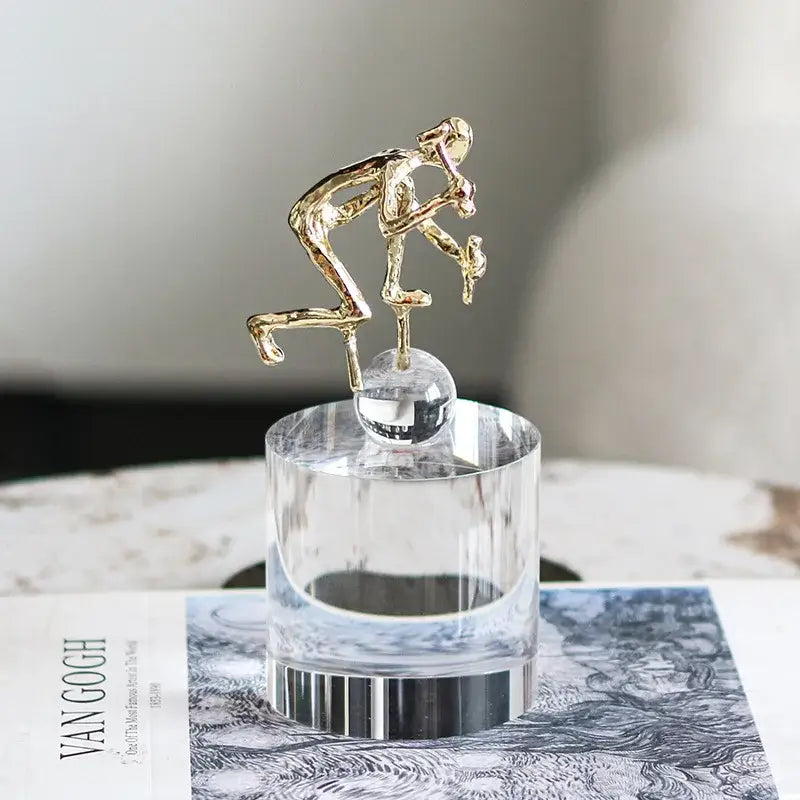 Gold Crystal Worker Sculpture