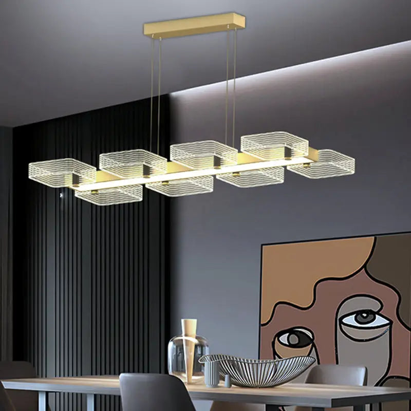 Black Crystal Cube Chandelier