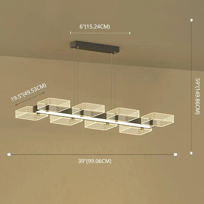Black Crystal Cube Chandelier