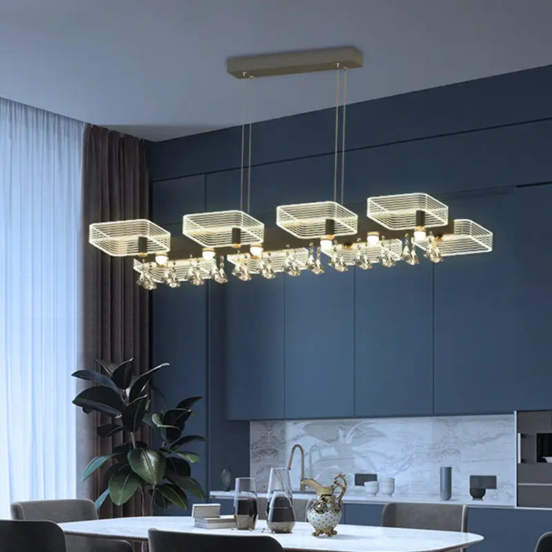 Black Crystal Cube Chandelier