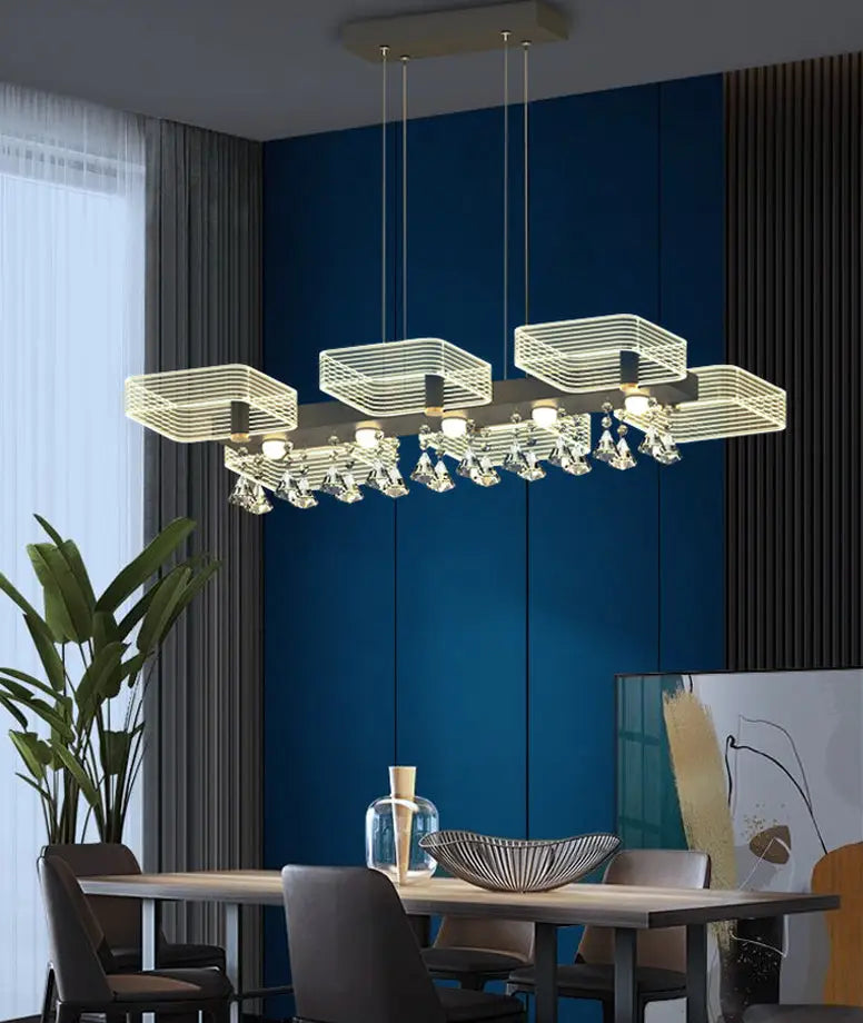 Black Crystal Cube Chandelier