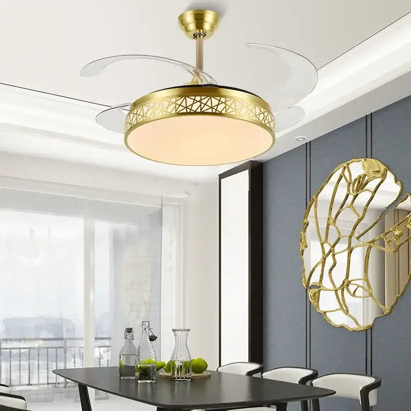 Gold Geometric Ceiling Fan