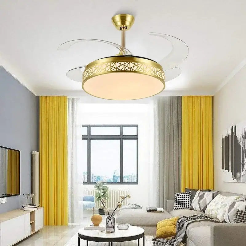 Gold Geometric Ceiling Fan