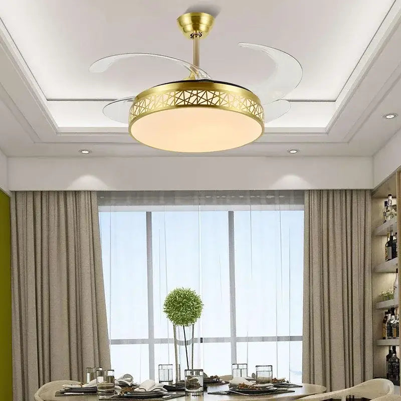 Gold Geometric Ceiling Fan