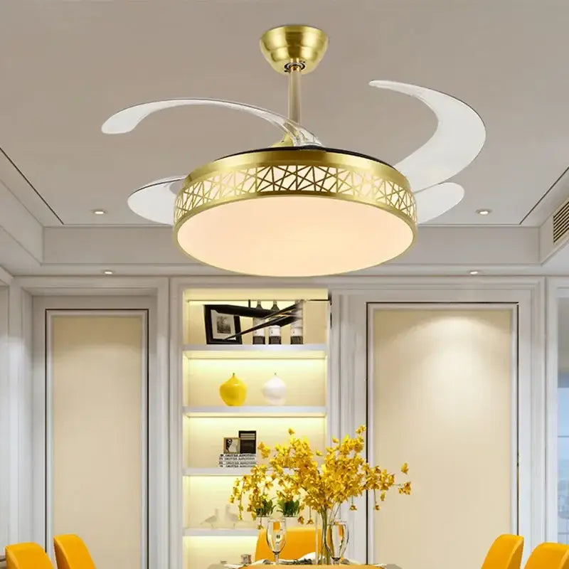Gold Geometric Ceiling Fan