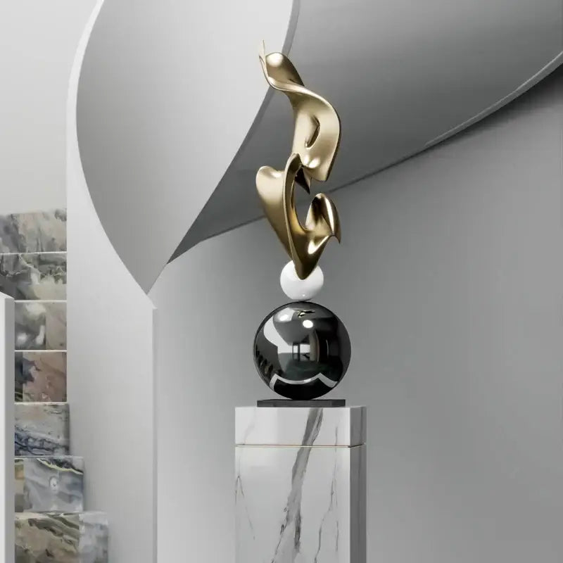 Gold Geometric Art Sculpture