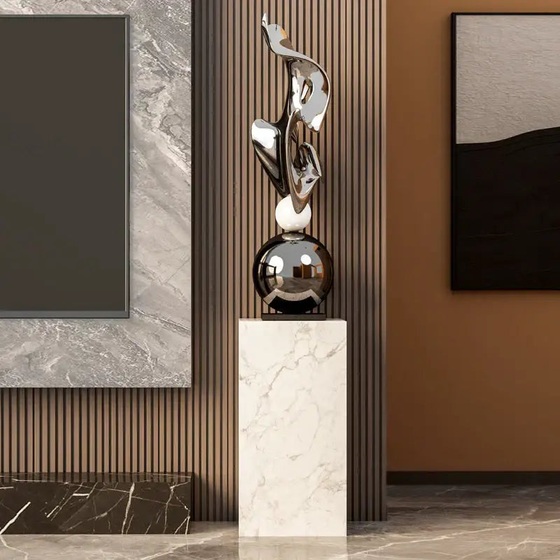 Gold Geometric Art Sculpture