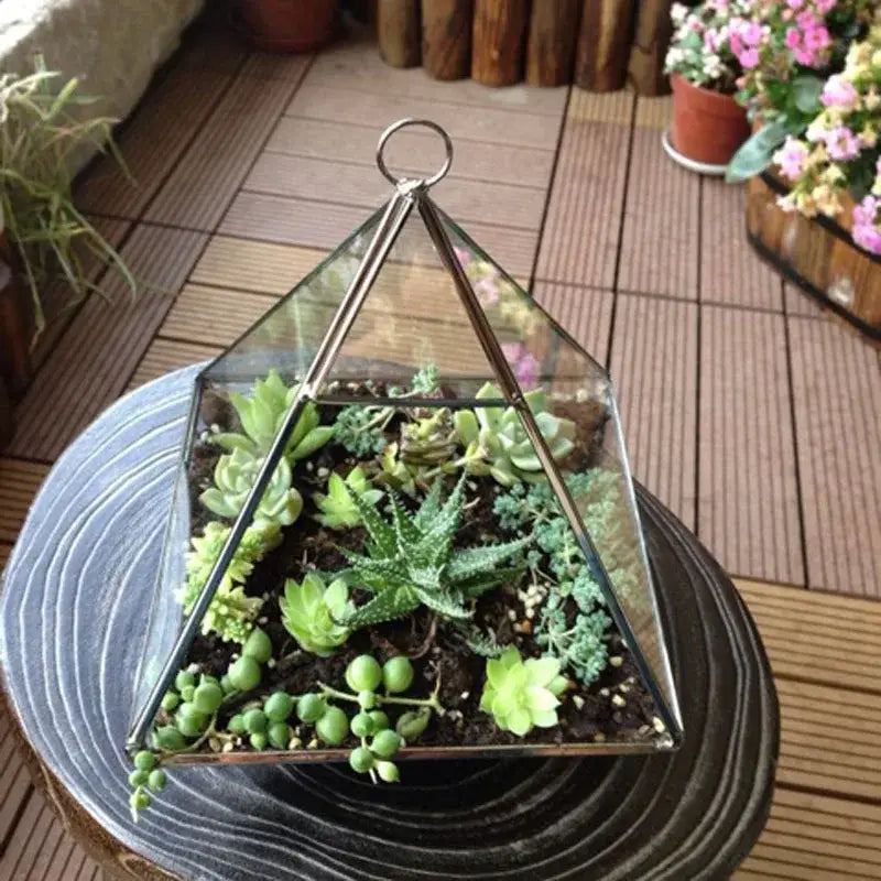 Gold Geometric Glass Vase
