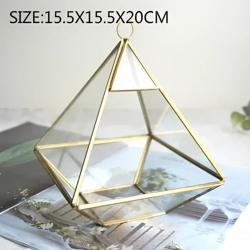 Gold Geometric Glass Vase