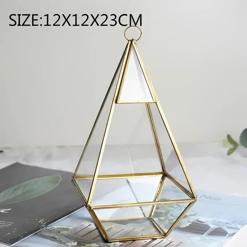 Gold Geometric Glass Vase