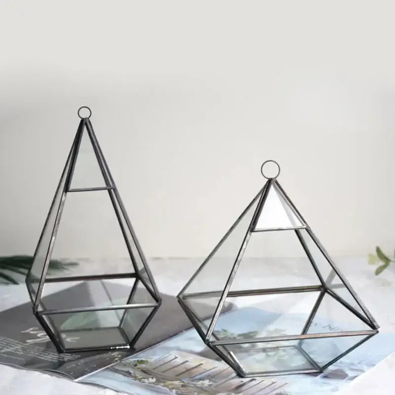 Gold Geometric Glass Vase