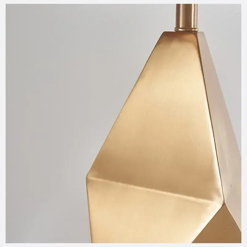Gold Geometric Table Lamp With Pink Shade