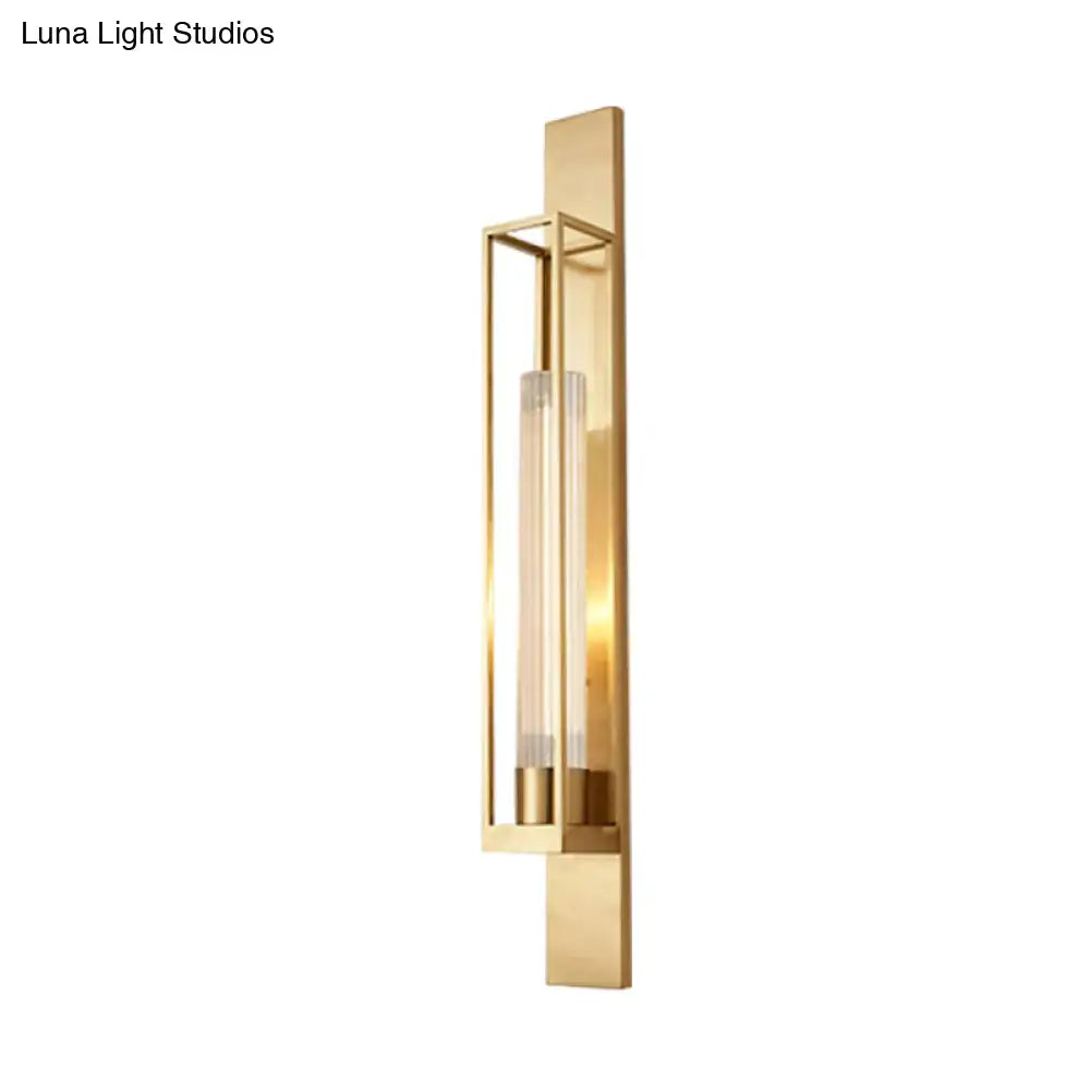 Gold Ribbed Wall Lamp