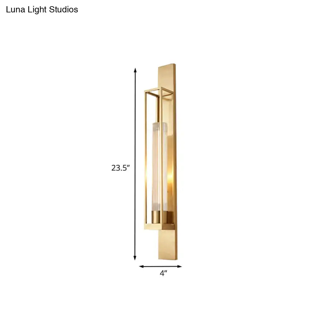 Gold Ribbed Wall Lamp