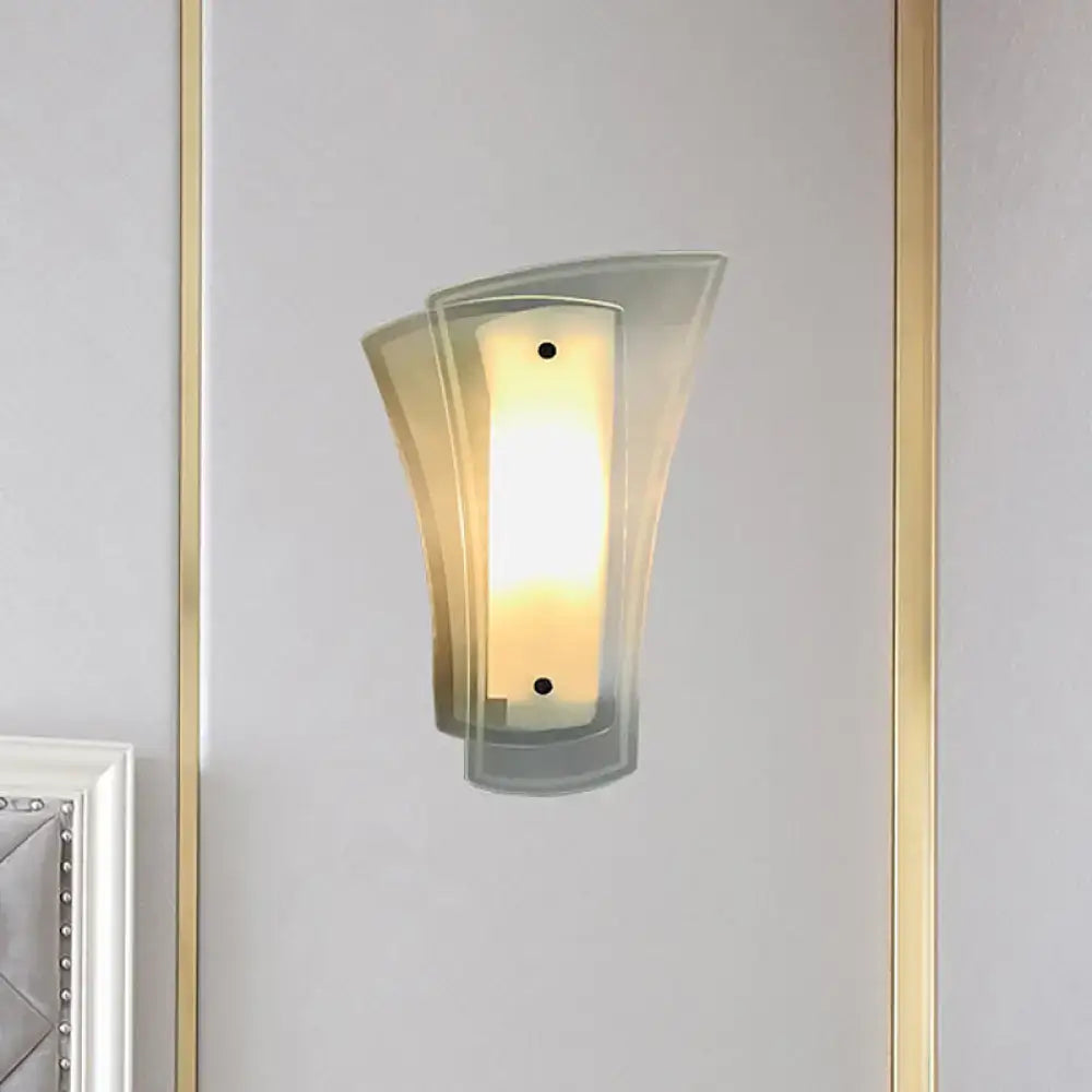 Gold Clear Glass Living Room Sconce