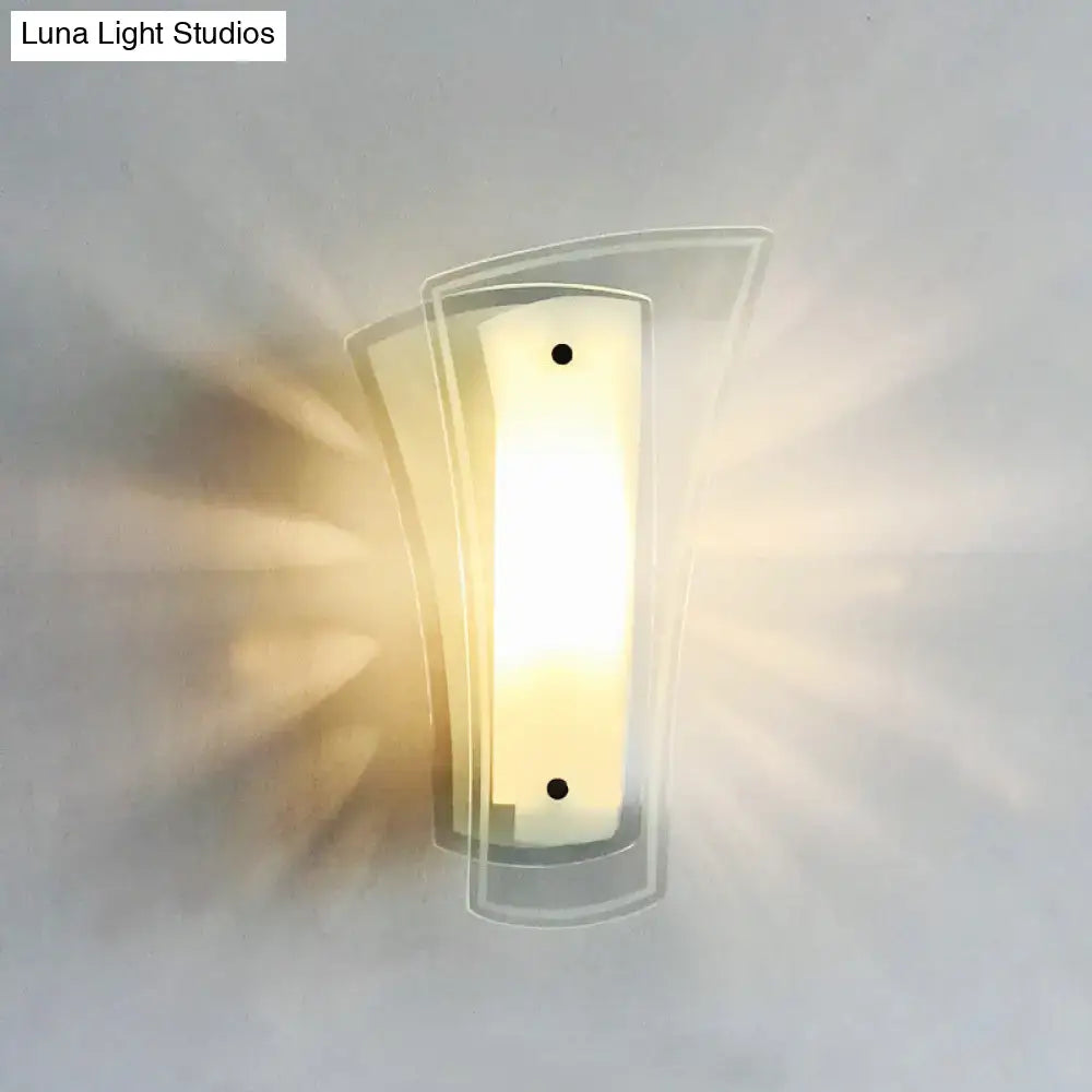 Gold Clear Glass Living Room Sconce