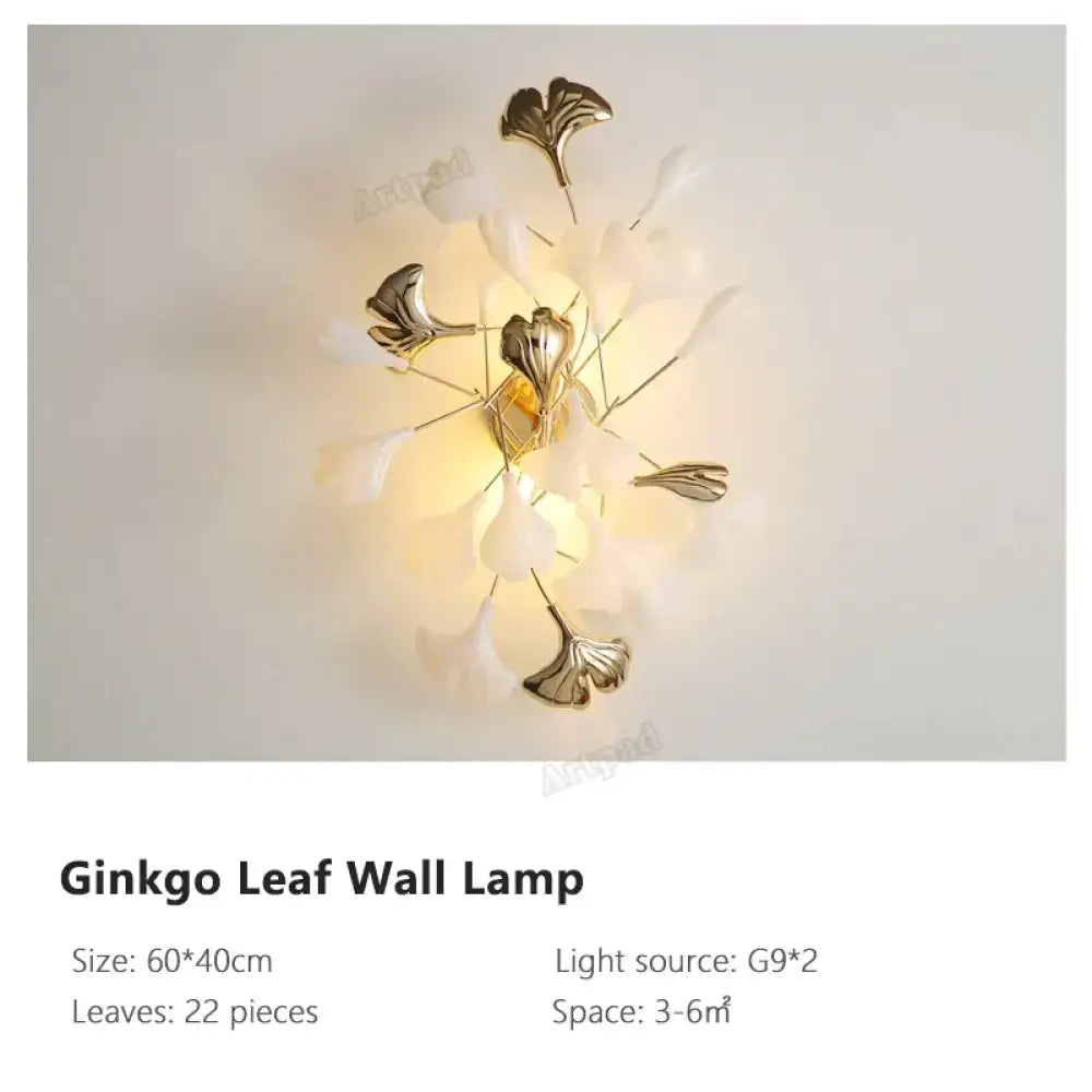 Gold Ginkgo Porcelain Sconce