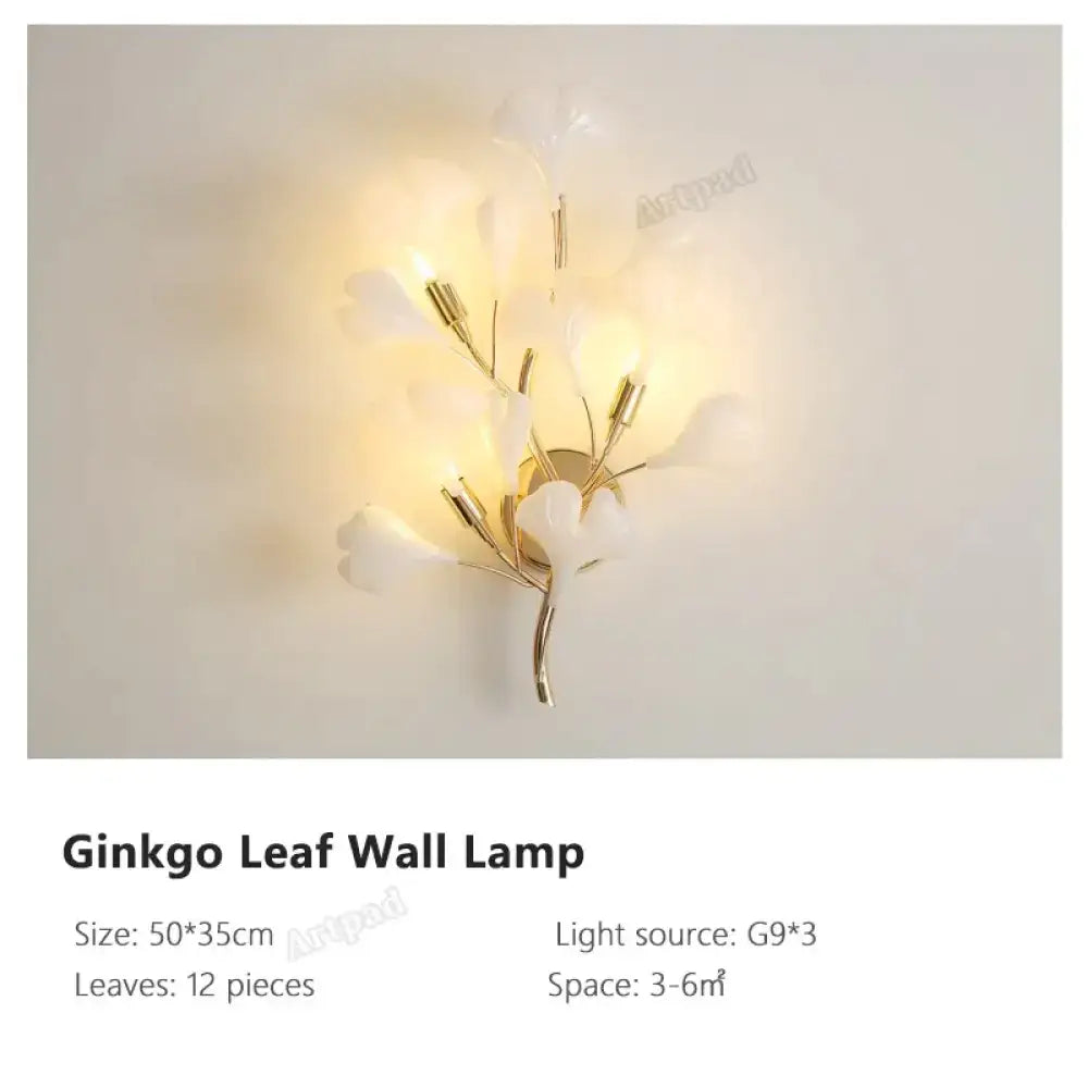 Gold Ginkgo Porcelain Sconce