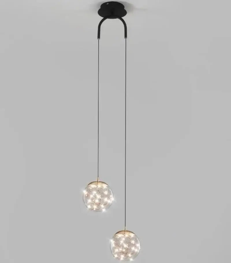 Gold Glass Dual Pendant Light