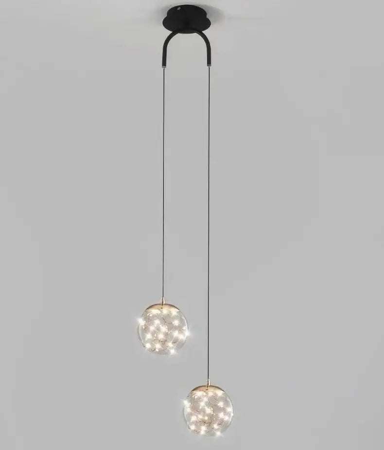Gold Glass Dual Pendant Light