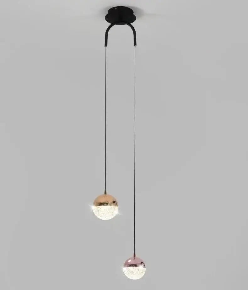 Gold Glass Dual Pendant Light