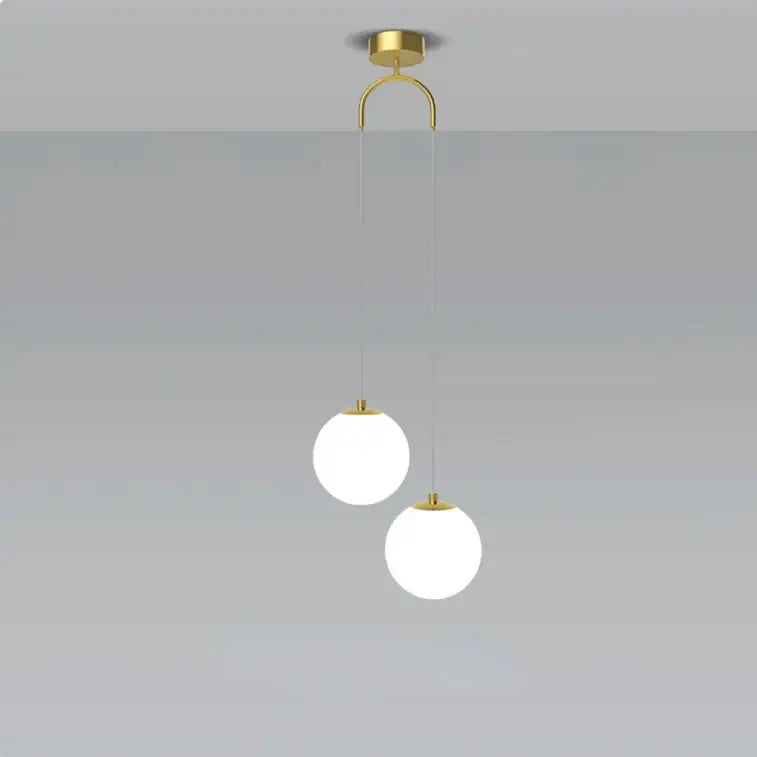 Gold Glass Dual Pendant Light