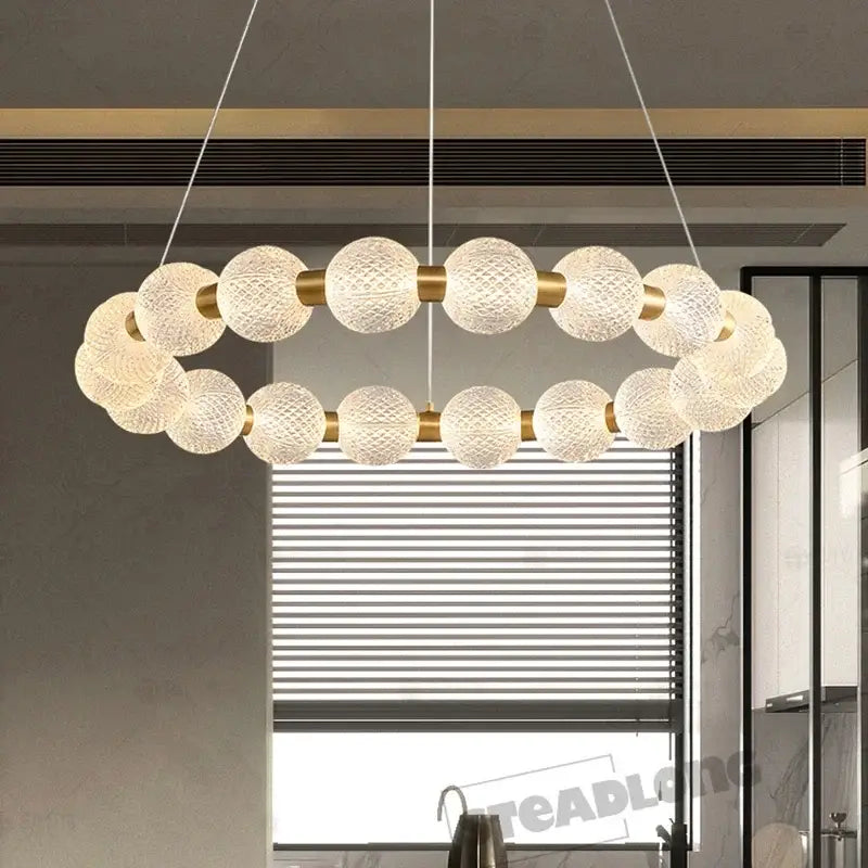 Gold Glass LED Ceiling Chandelier Customizable