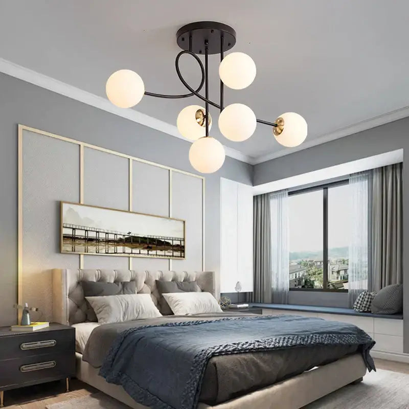Gold Glass LED Ceiling Chandelier