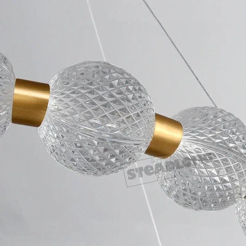 Gold Glass LED Ceiling Chandelier Customizable