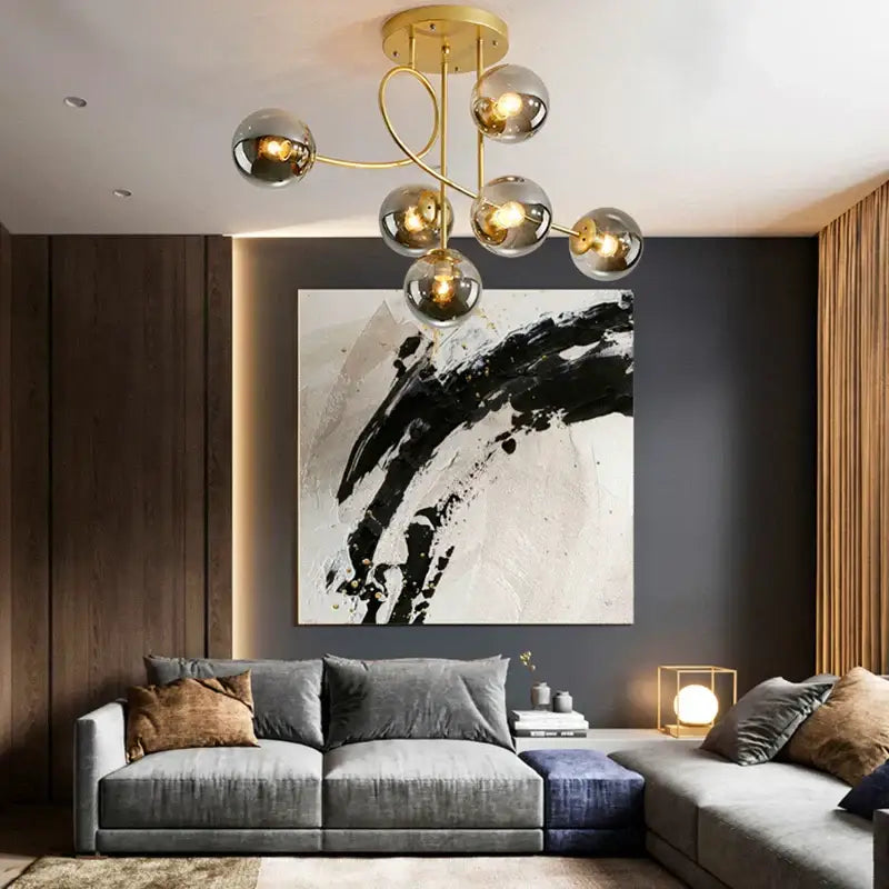 Gold Glass LED Ceiling Chandelier