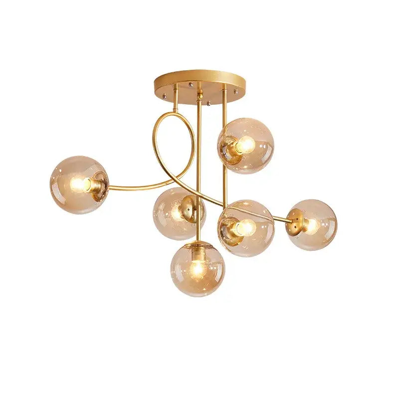 Gold Glass LED Ceiling Chandelier