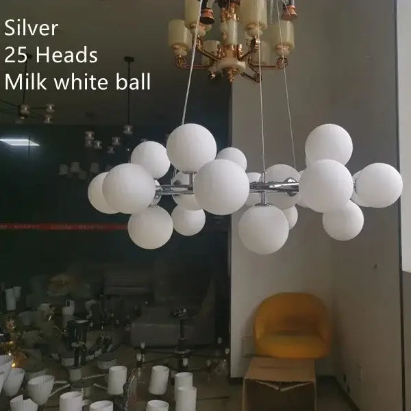Chrome Glass Pendant Chandelier