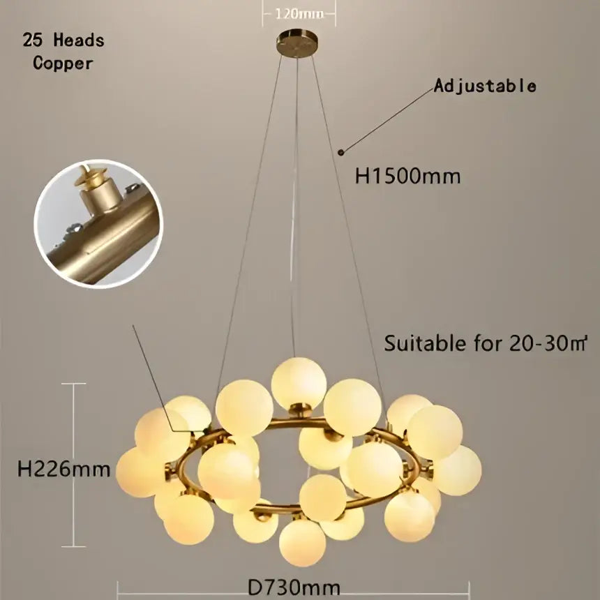 Chrome Glass Pendant Chandelier
