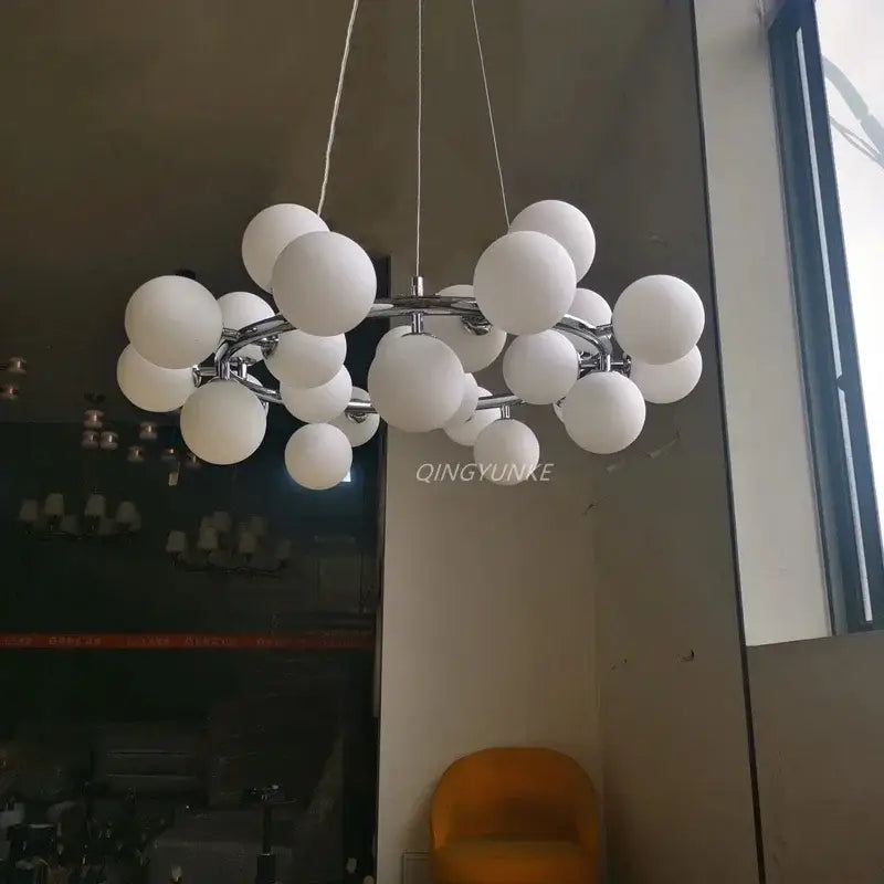 Chrome Glass Pendant Chandelier