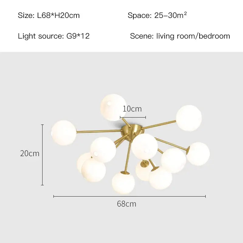 Crystal Glass Ceiling Chandelier