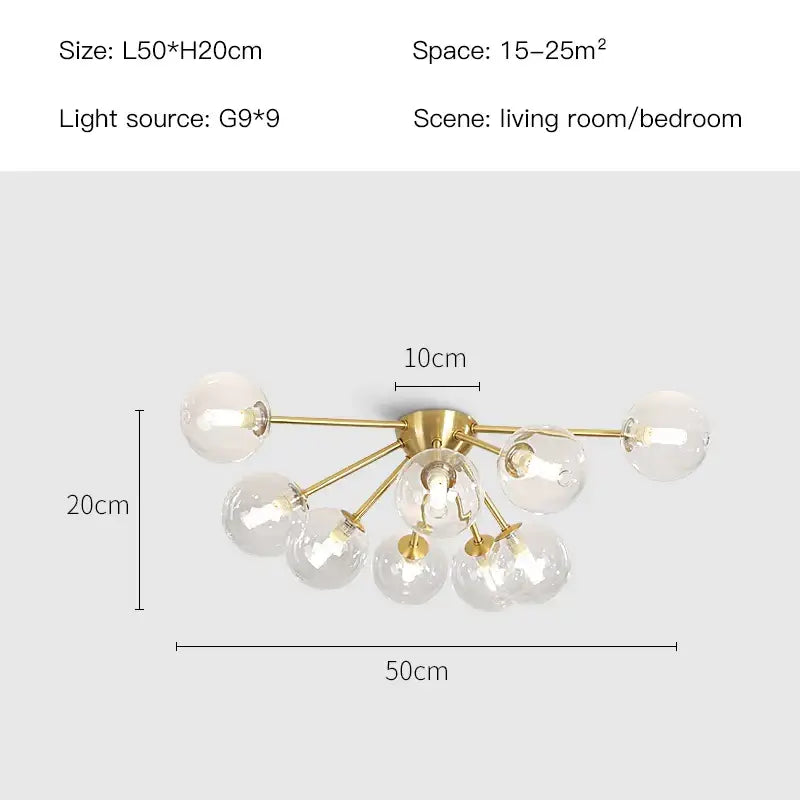Crystal Glass Ceiling Chandelier