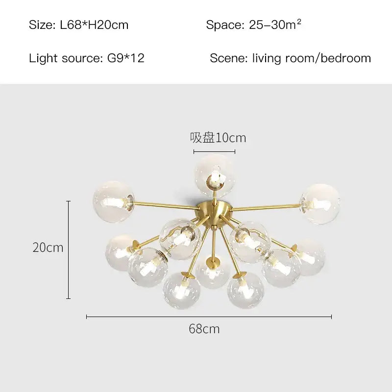 Crystal Glass Ceiling Chandelier