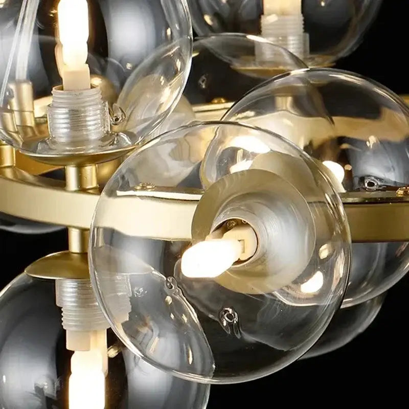 Gold Glass Ball 25-Head Chandelier