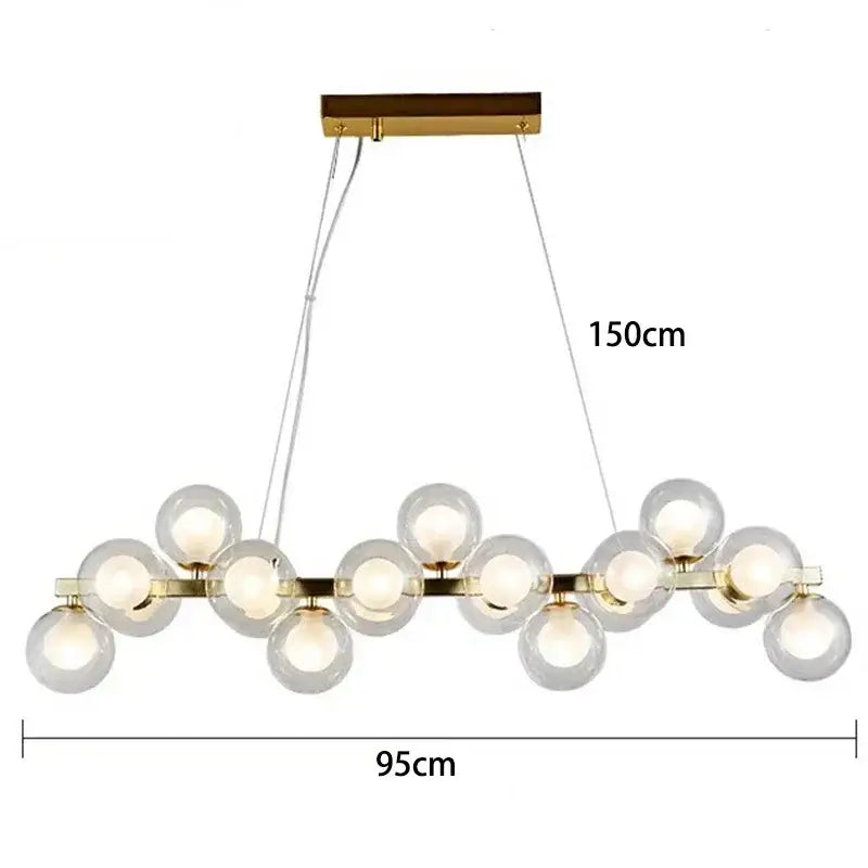 Gold Glass Ball 25-Head Chandelier